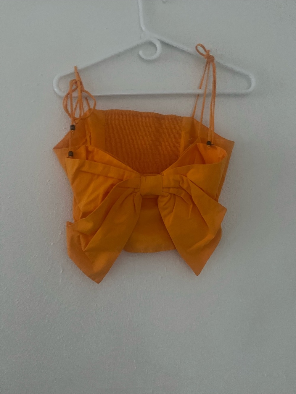 Anthropologie Bright Orange Bow-Front Camisole
